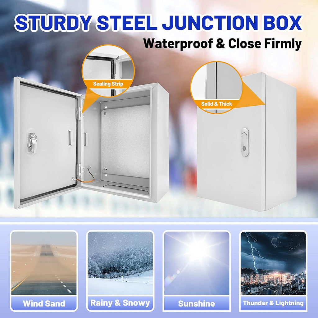 Outdoor Electrical Box 12x10x6 NEMA 4X IP66 Waterproof Junction Box