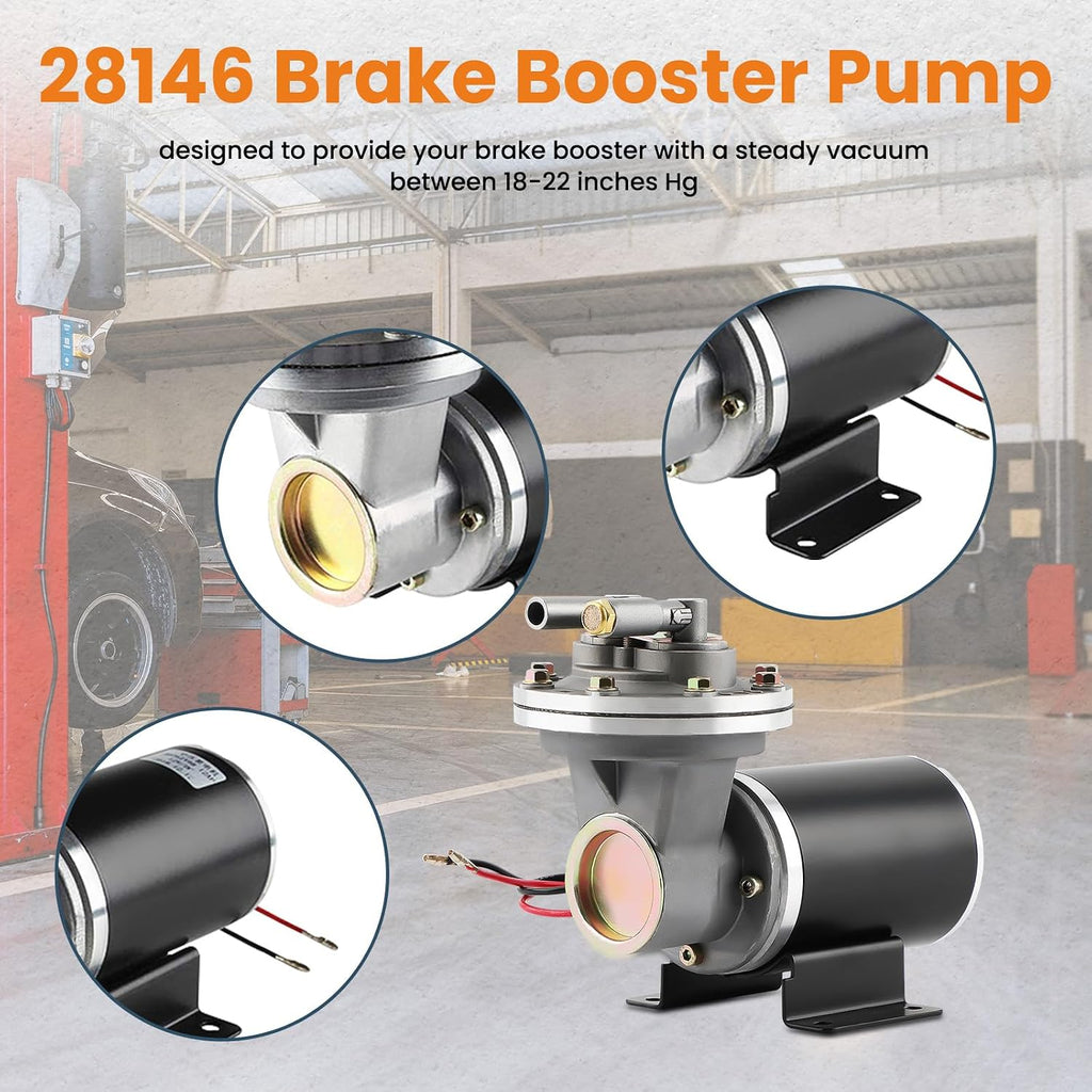 maXpeedingrods 28146 12V Electric Vacuum Pump Kit Brake Booster Vacuum Pump