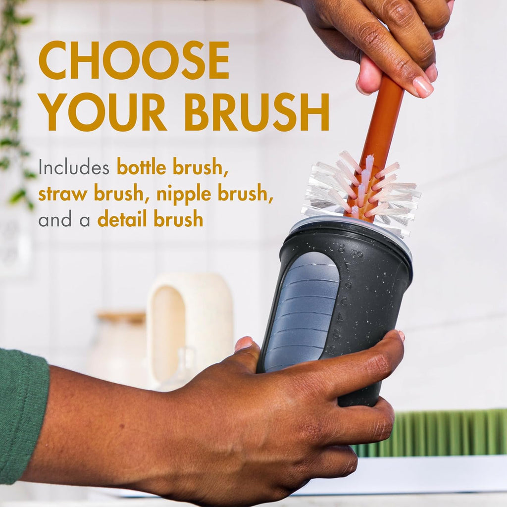 Mod Baby Bottle Brushes - Includes Bottle Cleaner Brush, Straw Cleaner Brush, Nipple Brush and Detail Brush for Baby