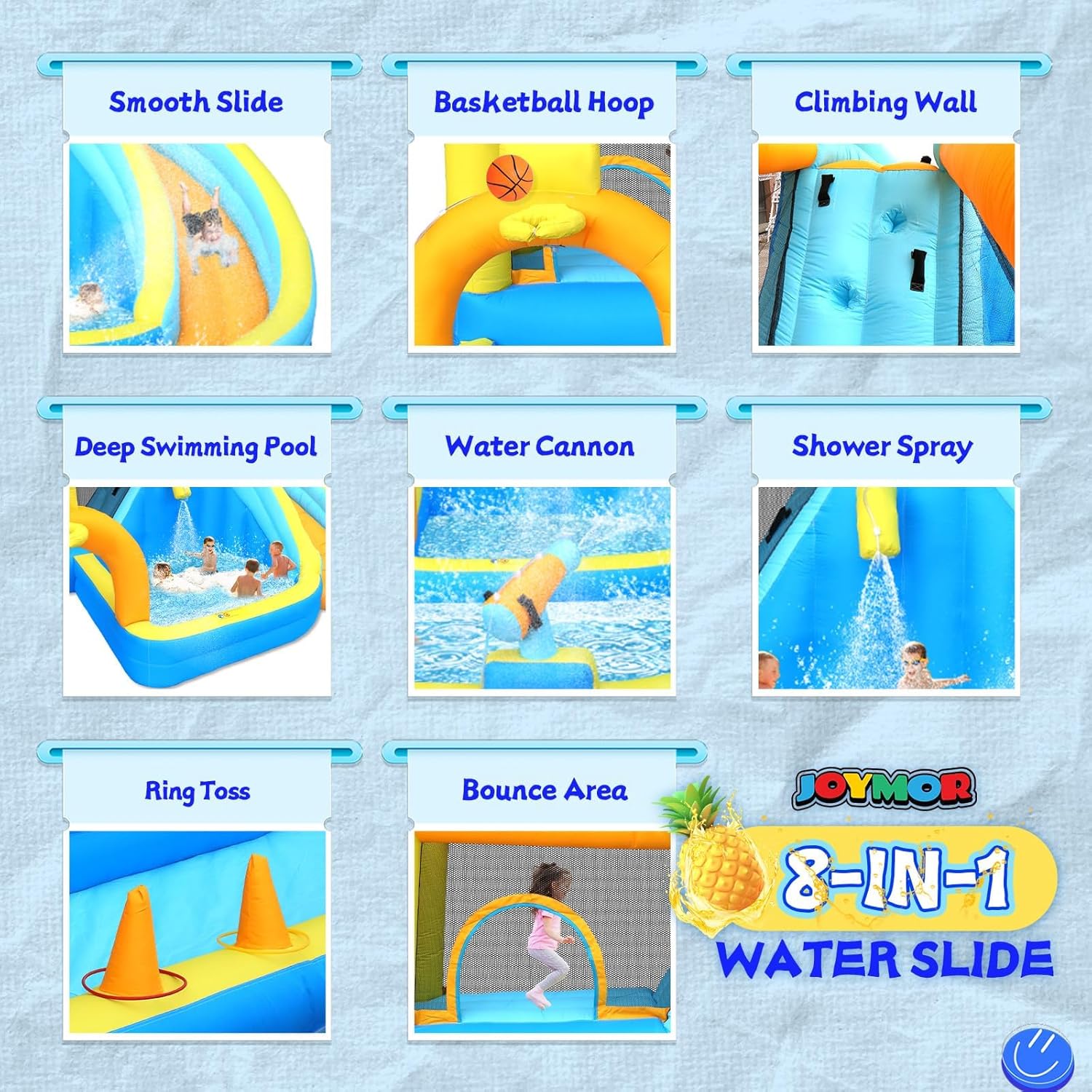 Inflatable Water Slide – Heavy Duty Bounce House with Deep Splash Pool & Blower – Inflatable Water Park for Backyard