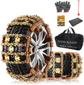 Snow Tire Chains for Car/SUV/Pickup, Adjustable Universal Emergency Alloy Steel Snow Chains for Off-road SUV Car