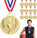 12 Pcs Gold Medals for Awards, 1st 2nd 3rd Place Award Medal for Teens Adults, Metal Award Medals with Neck Ribbons