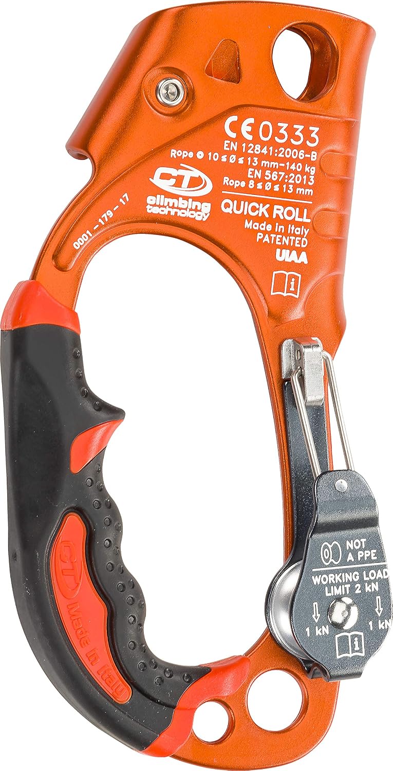 Quick Roll Ascender, Right Hand, Orange | Climbing Technology Quick Roll Ascender - Lightweight Aluminum, Fast Rope