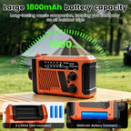 Emergency NOAA Weather Alert Radio, Hand Crank Solar USB Charged AM FM Radio, Portable Emergency Radio with LED