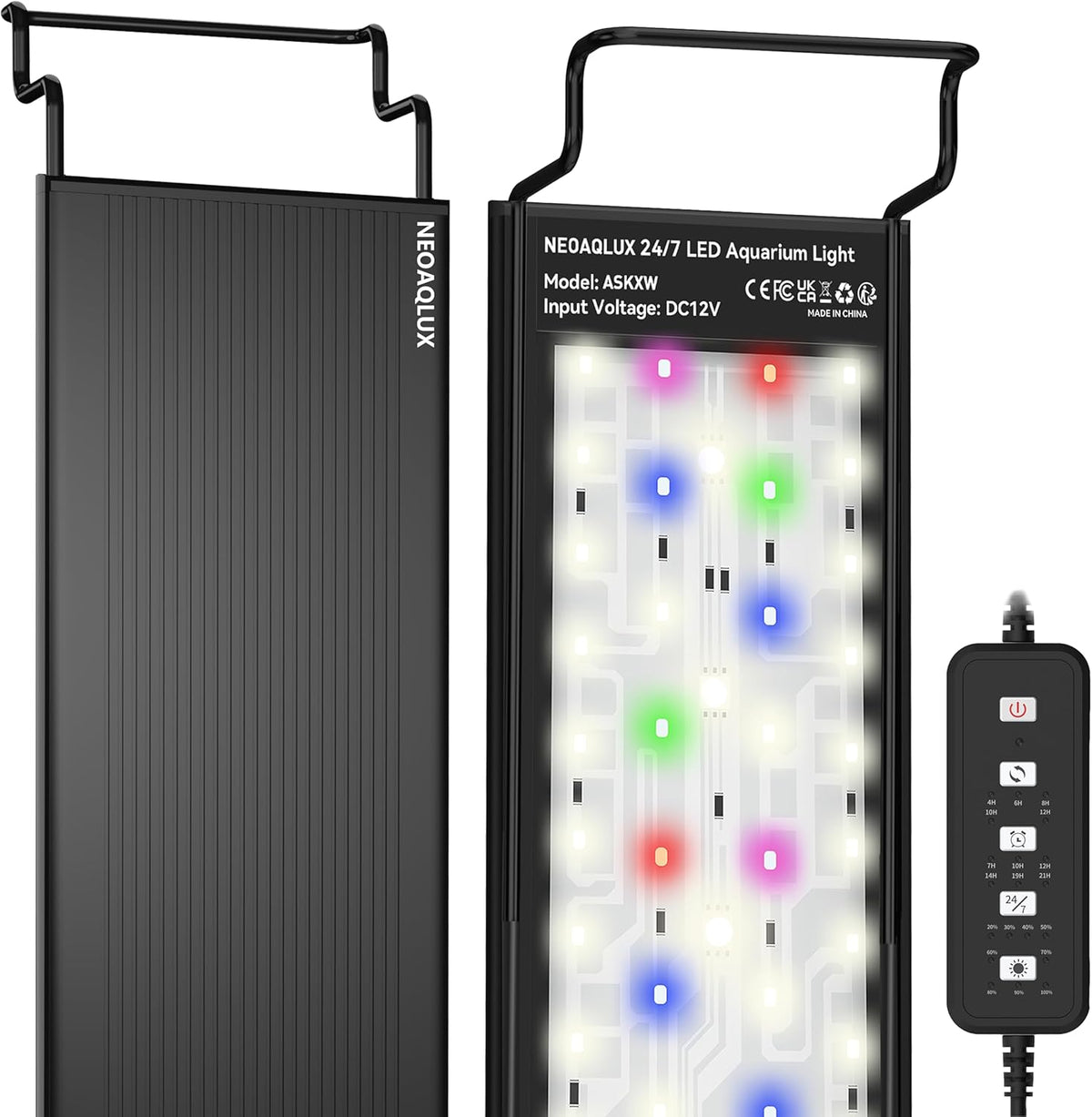 24/7 LED Aquarium Light for 8-12 Inch Plant & Fish Tank, 12-Color & Gradient & Full Spectrum with Auto On/Off