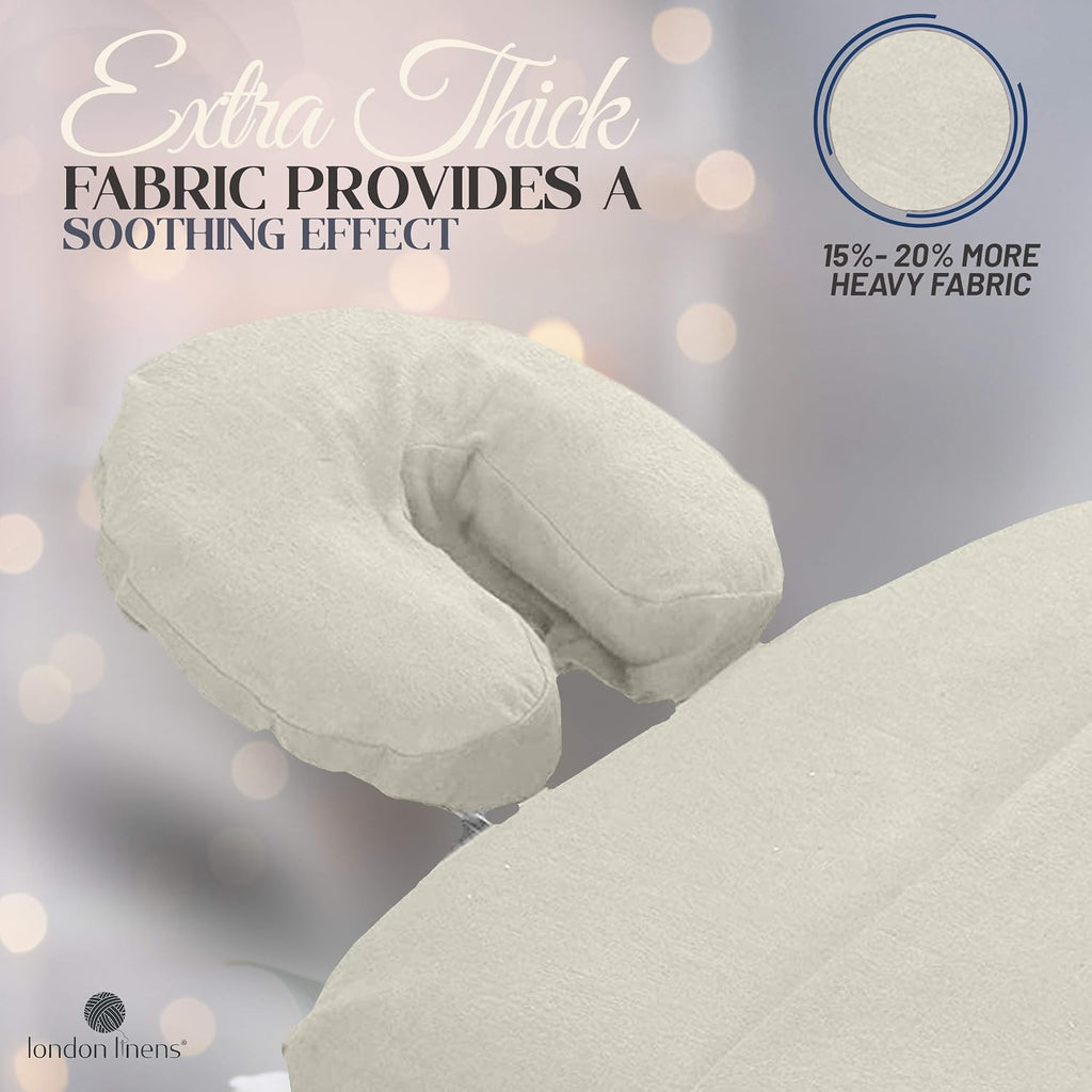 Pack of 4, Premium Extra Thick 100% Cotton Flannel Massage Tables Face Cradle Covers Cozies Fitted - Includes 4 pcs