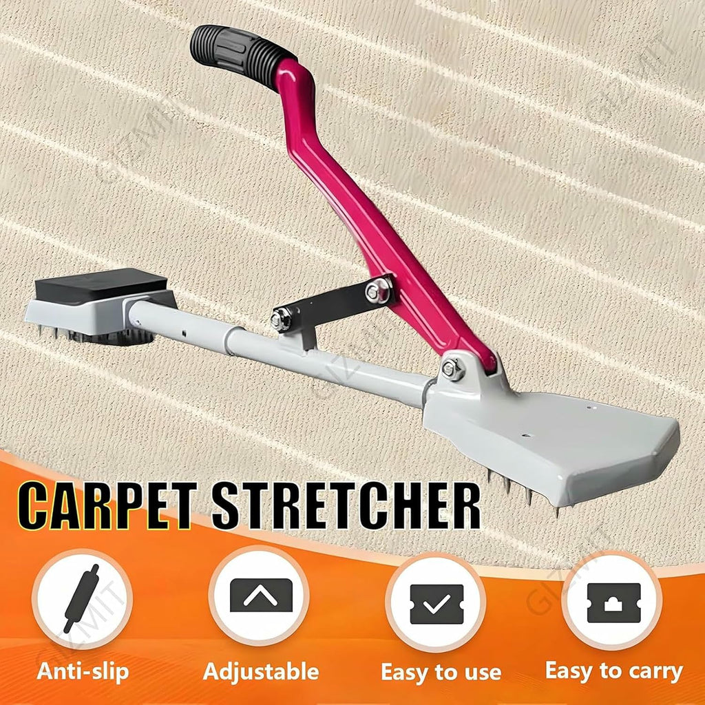 Kneeless Carpet Stretcher, Carpet Kicker Stretcher, Fit Laying Tool w/Soft Rubber Handle and Grippers for DIY