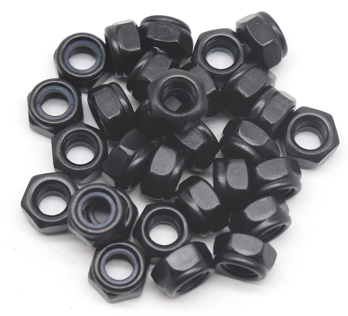 30Pcs M6-1.0mm Black Zinc Plated Nylon Lock Nuts Inserted Hex Self Clinching Nuts