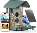 Bird Feeder with Camera 4K, Solar Powered, 8MP Photos, Smart AI ID