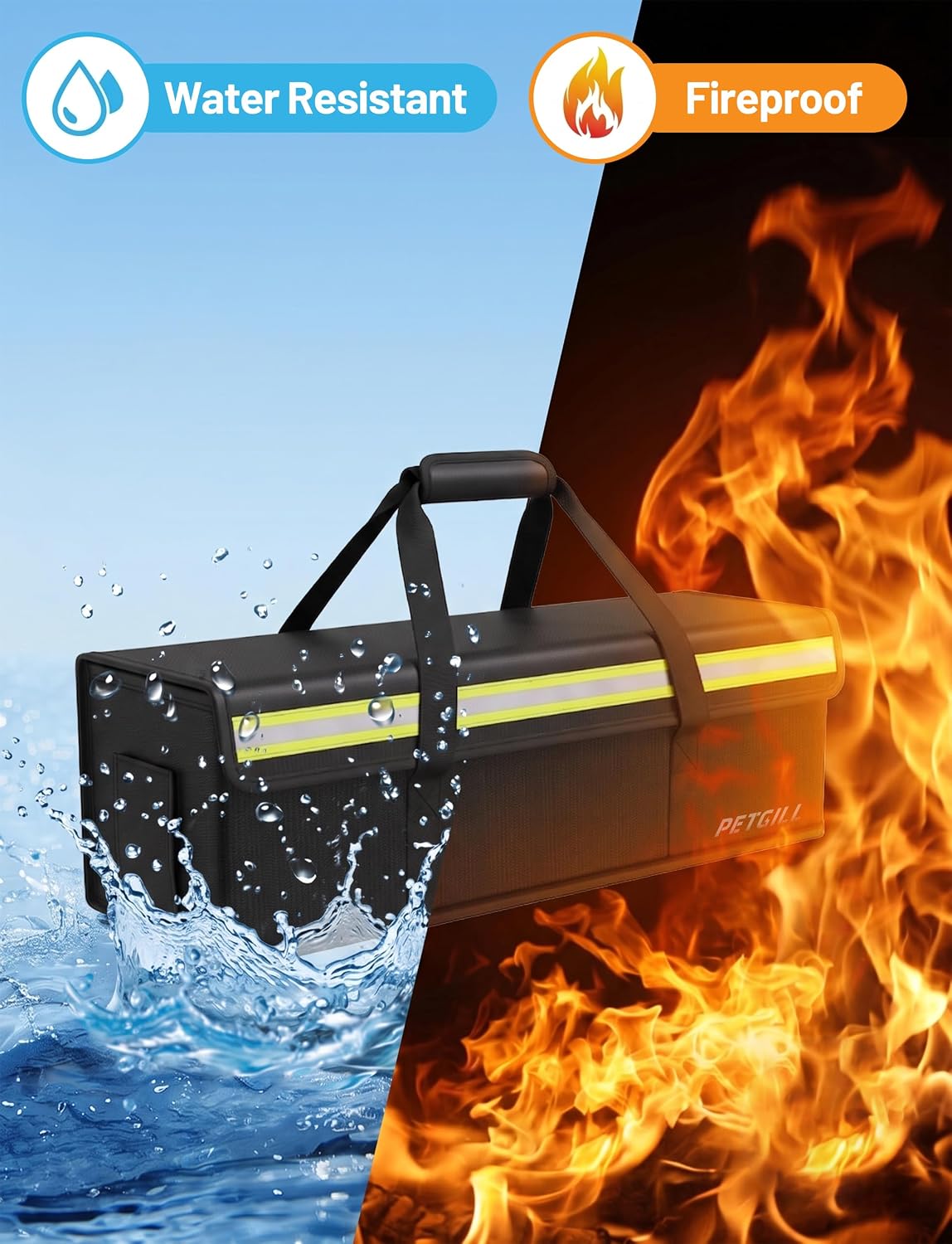 E-Bike Battery Safe Bag Explosionproof - Large Capacity Fireproof Lipo Bag for Ebike Battery Charging and Storage(L