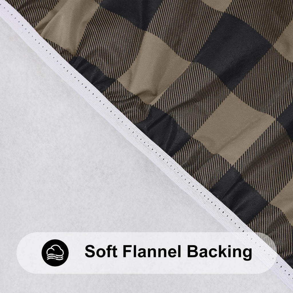 57"-68" Picnic Table Cloth, Flannel Backed Vinyl Fitted Tablecloths