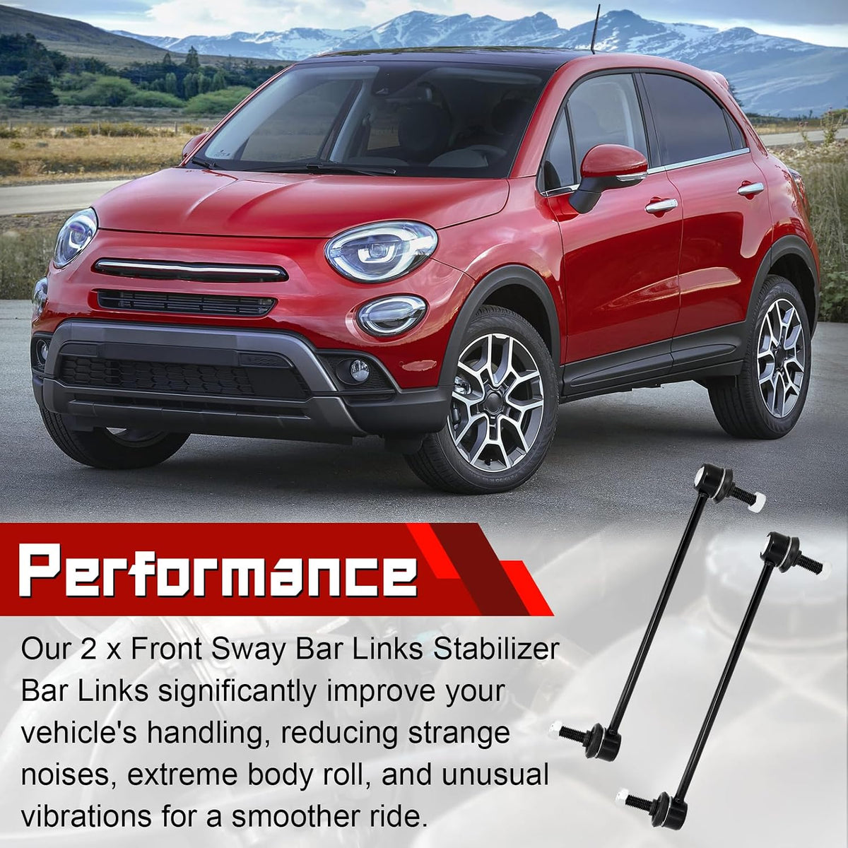 2 Pcs Front Stabilizer Sway Bar Links, Compatible with Compatible with 2016-2023 Fiat 500X, 2017-2023 Jeep Compass, 2015-2023 Jeep Renegade & 2023 Dodge Hornet, Replace# K750795