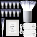 50 Pcs White Fiber Optic Wands, LED Wedding Sparklers