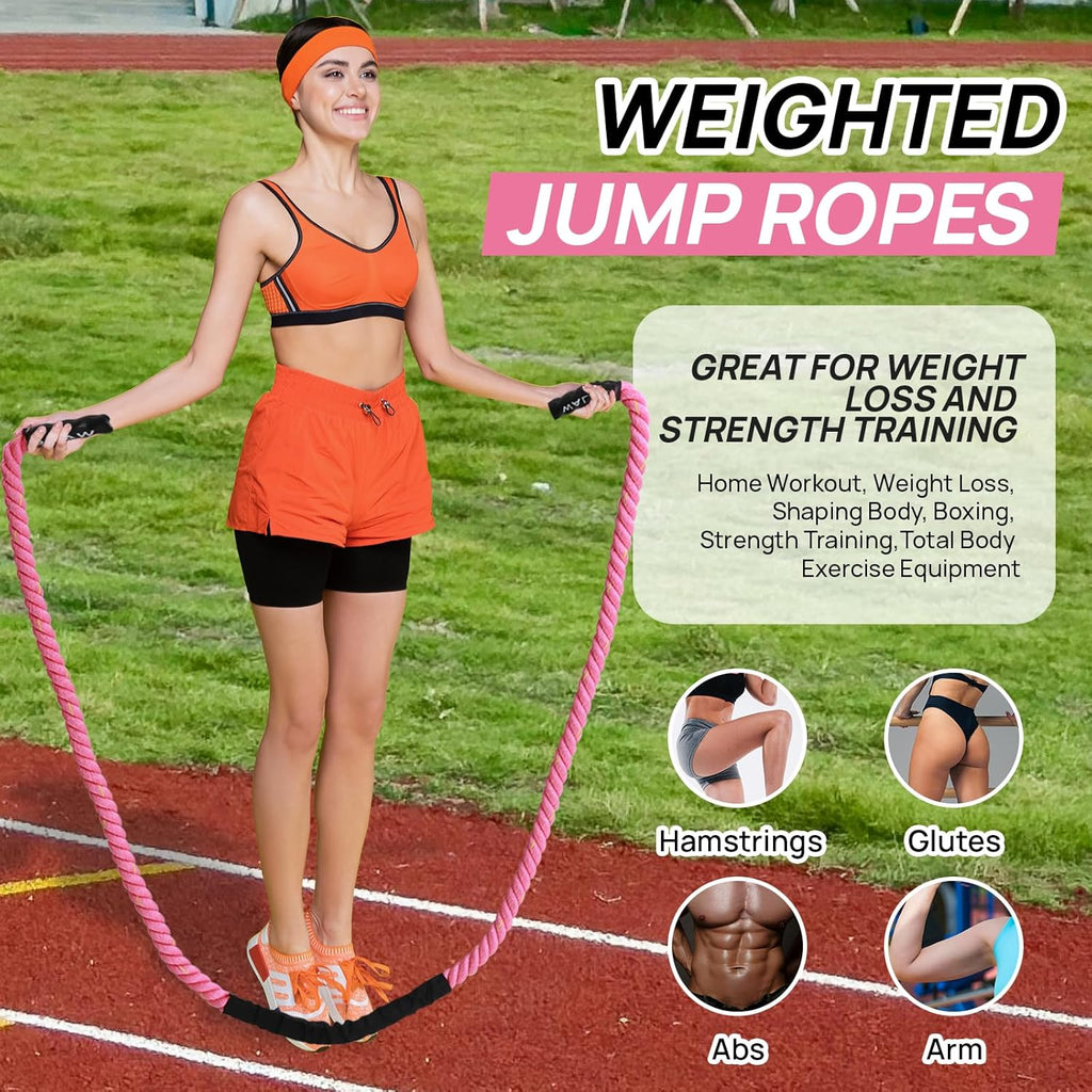 Weighted Jump Rope for Fitness – Heavy Skipping Rope for Women & Adults, Ideal for Home Gym Workouts, Strength