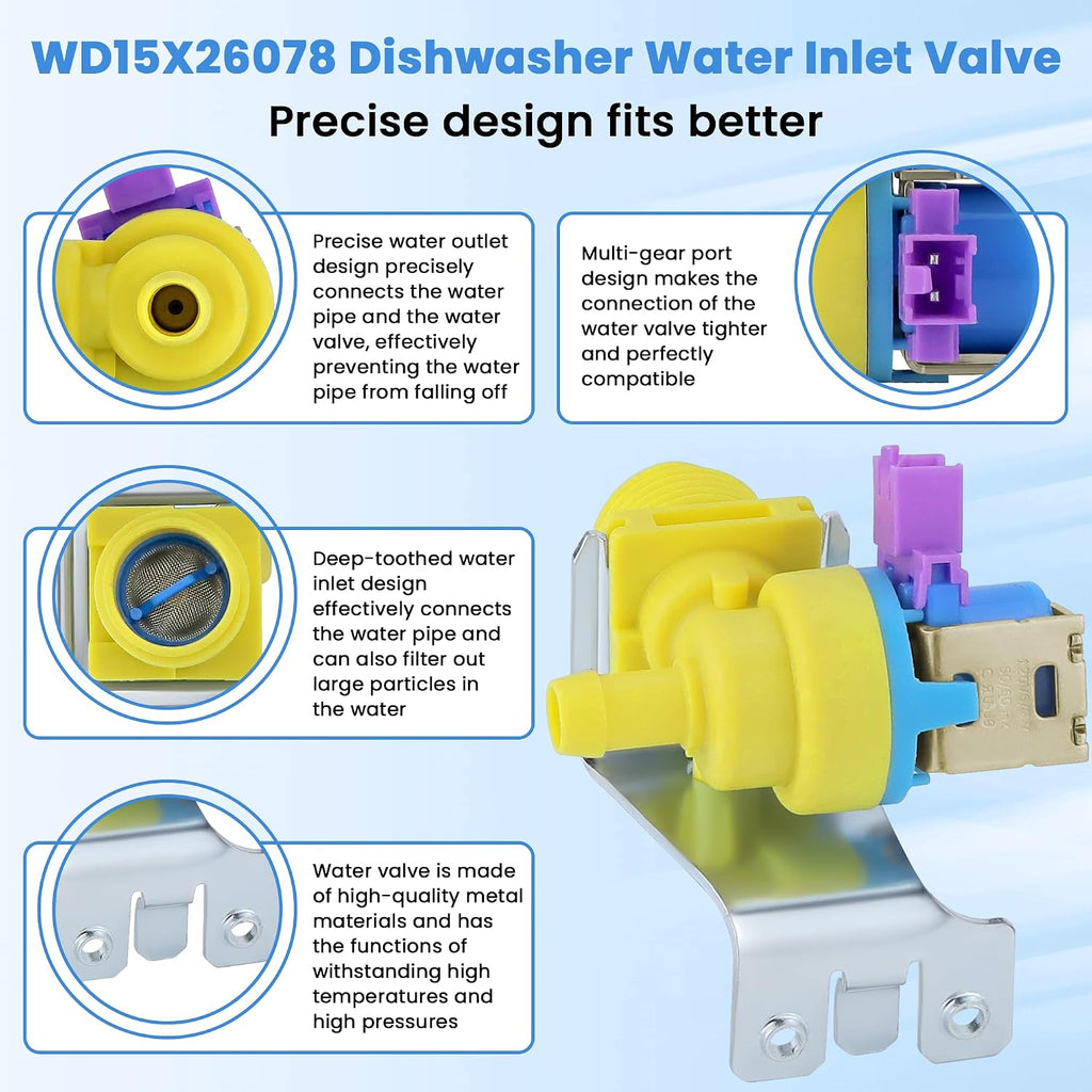 WD15X26078 Dishwasher Water Inlet Valve Compatible for GE Dishwashers