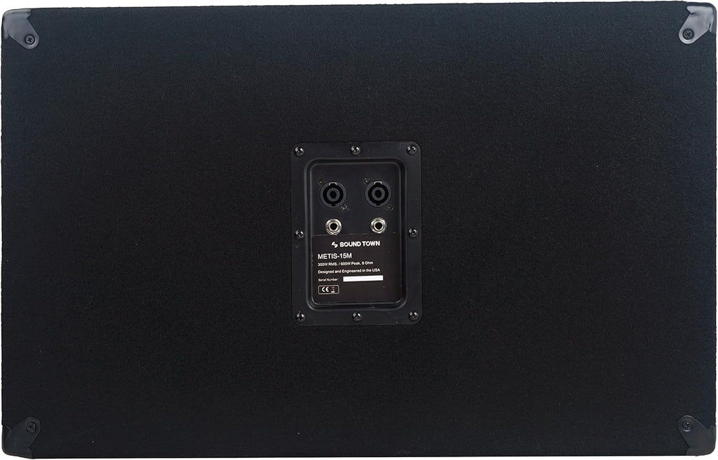 2-Pack Passive DJ PA Stage Monitor Speakers METIS-15M-PAIR 15” 600W with Compression Driver for Live Sound, Bar, Church