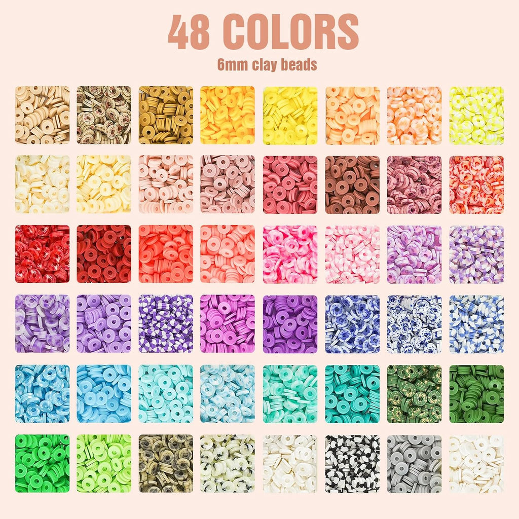Clay Beads 3 Boxes Bracelet Making Kit, 10800pcs Beads for Jewelry Making, Letter Beads for Friendship Bracelets DIY