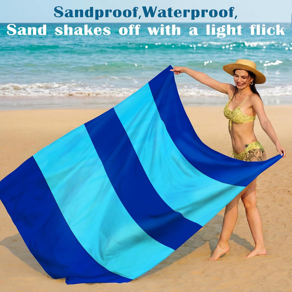 Beach Blanket Waterproof Sandproof 78''X81''/10'X9' Oversized Big Blanket | Sand Free Large Blanket for