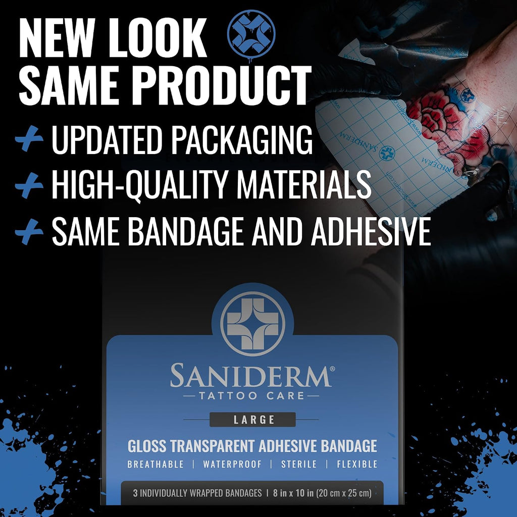 Tattoo Aftercare Bandage 3 Sheets - 8 x 10 Inch Large Pack