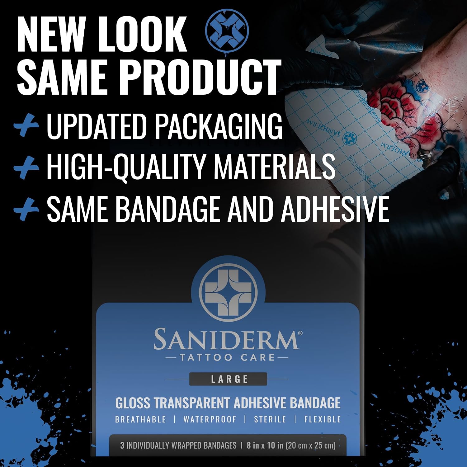 Tattoo Aftercare Bandage 3 Sheets - 8 x 10 Inch Large Pack