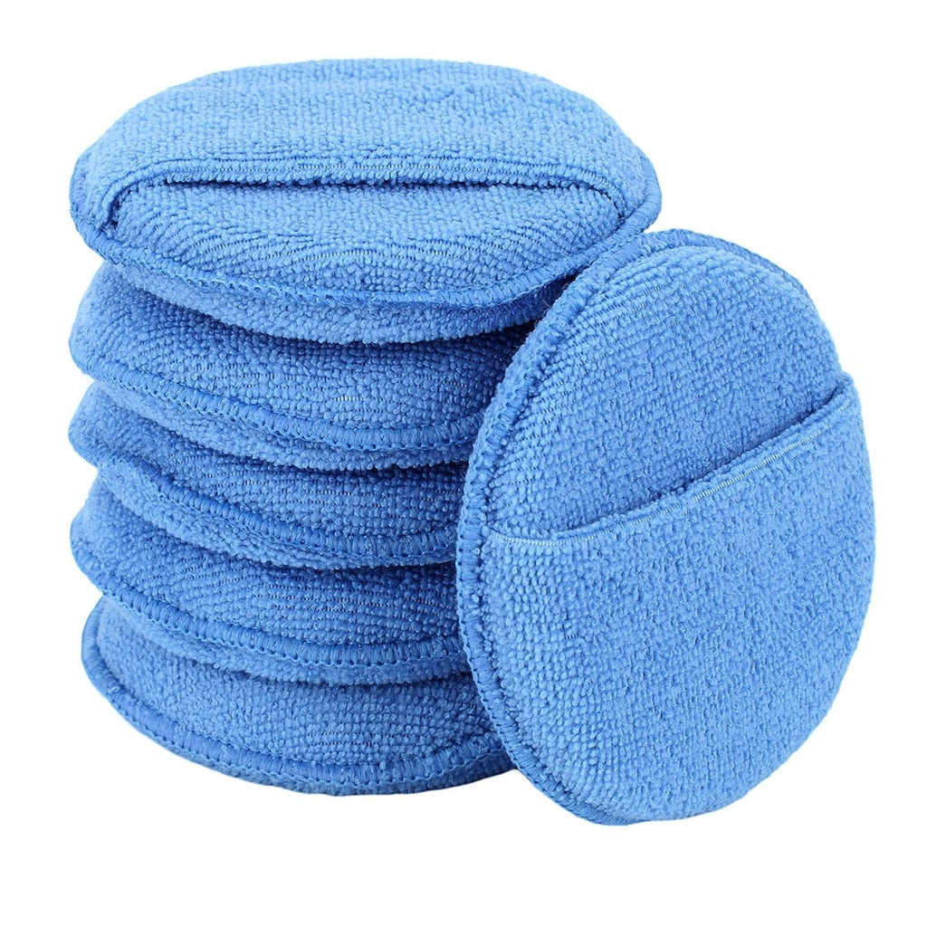 Microfiber Wax Applicator Pads, Car Wax Applicator with Finger Pocket, Buffing & Detail Polishing Foam Pads for Car