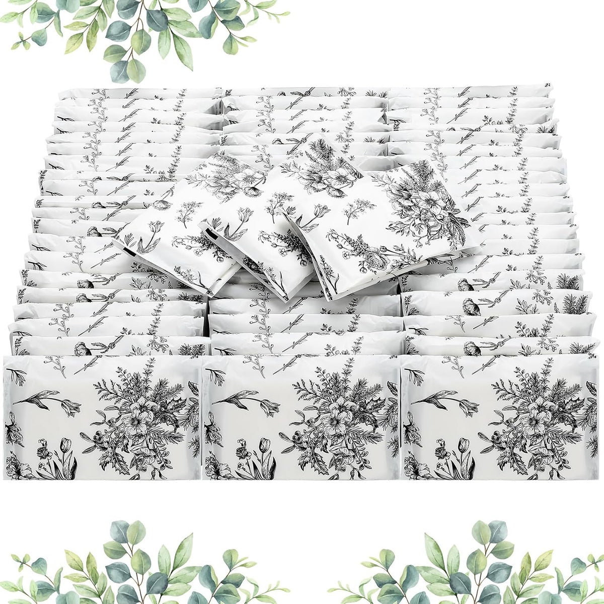 100 Pack Pocket Tissues 3 Ply Mini Individual Wrapped, Floral