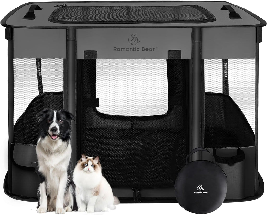 Dog Playpen,Pet Playpen,Foldable Puppy Cat Playpen,Portable Exercise Kennel Tent Crate,Water-Resistant Breathable