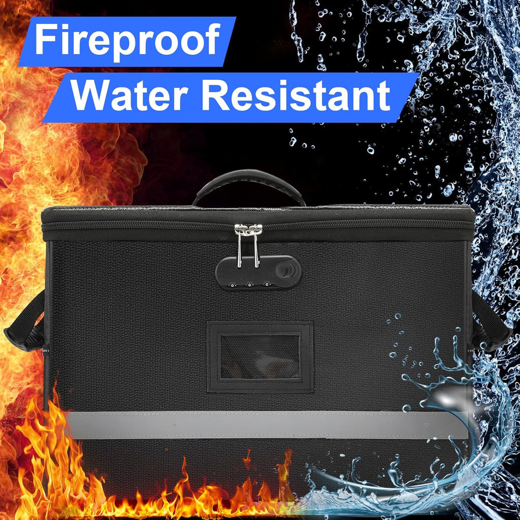 File Organizer, Fireproof File Box with Lids, Important Document Organizer Box with Lock, Portable File Folder