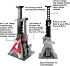 3 Ton, Bottle Jack and Jack Stands in One, 6000 Pound Capacity, All-in-One Car Lift, Heavy Duty Vehicle Unijack, Wide