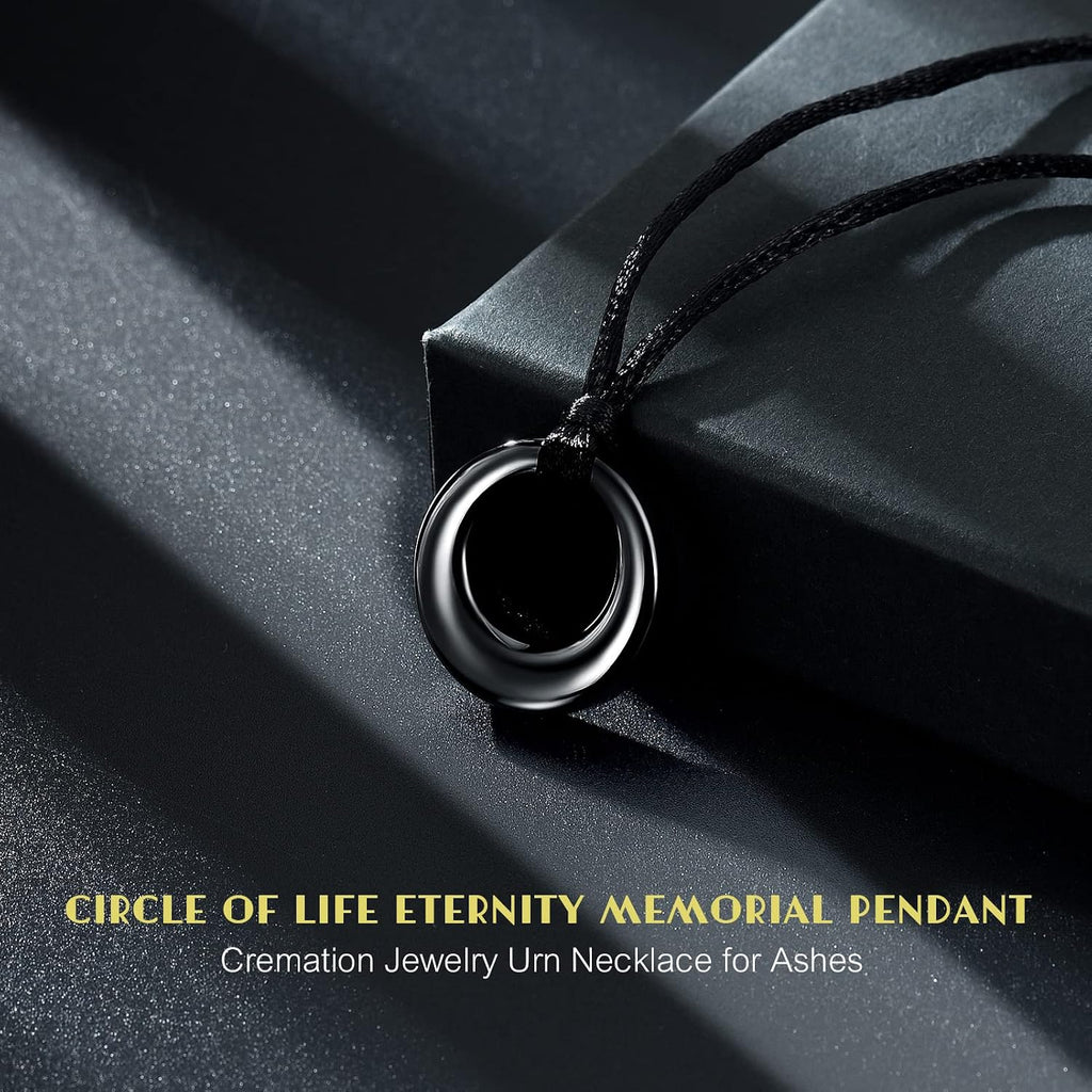 Cremation Jewelry Urn Necklace for Ashes for Women Men, Circle of Life Eternity Memorial Pendant Ash Jewelry