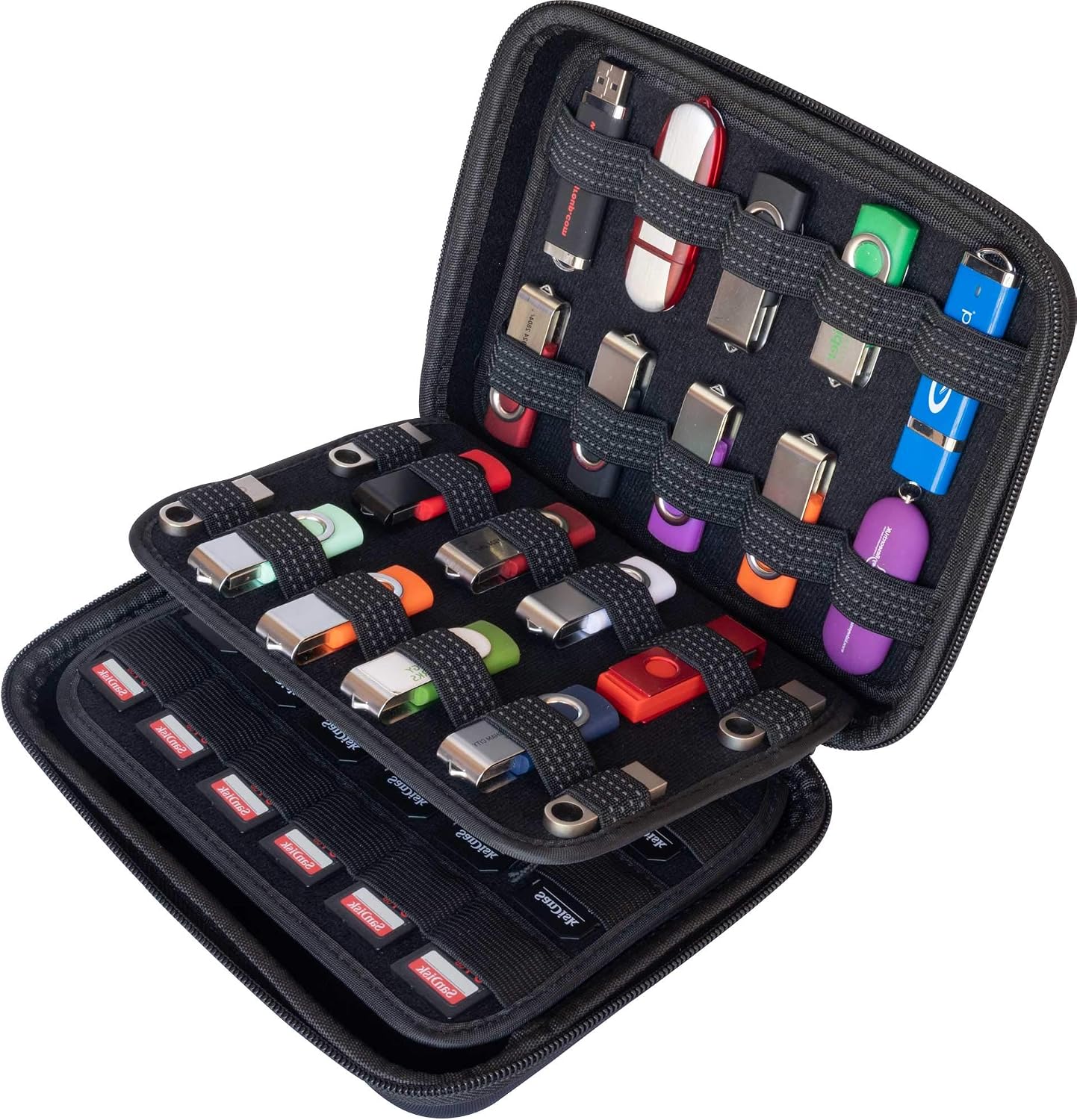 Large Capacity USB Thumb Flash Pen Drive Storage Organizer Holder/SD Card Memory Card Holder Case/External Hard Drive