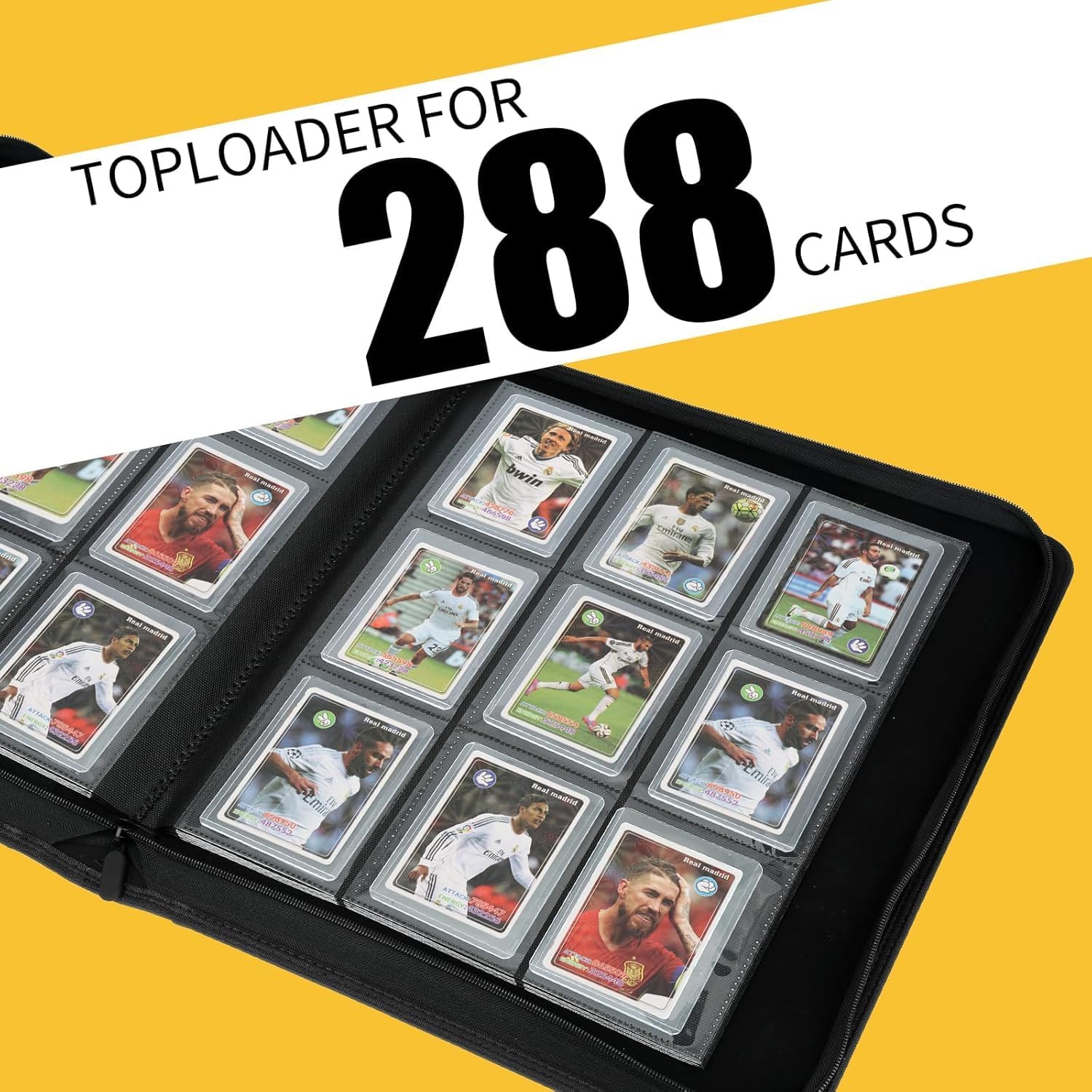 Toploader Binder,Toploader Hard Cases, 9-Pocket Pages Sleeves Hold up 288 Cards.Toploader Card Binder with Sleeves