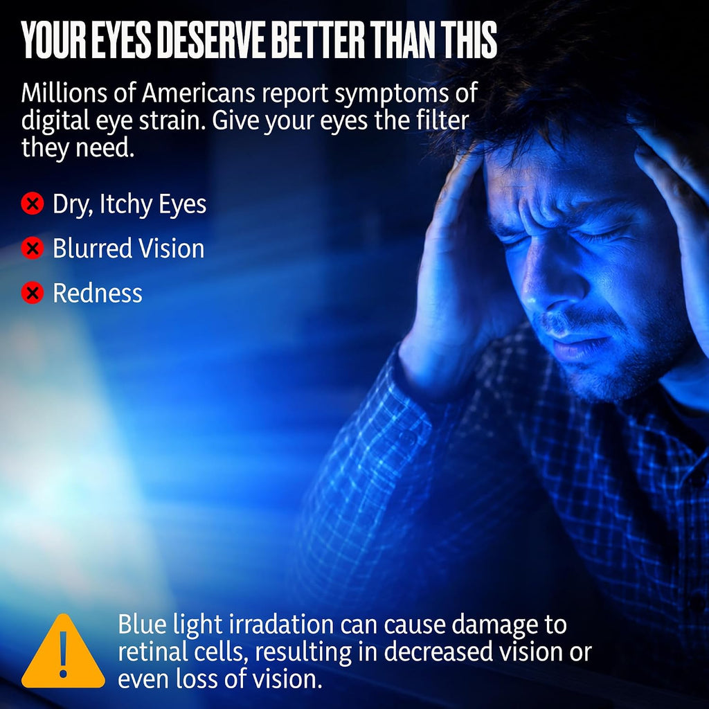 Blue Light Glasses for Men Computer - Gaming Blocking Anti Eyestrain UV Clear Lens Vintage Half Frame Fake Eyeglasses