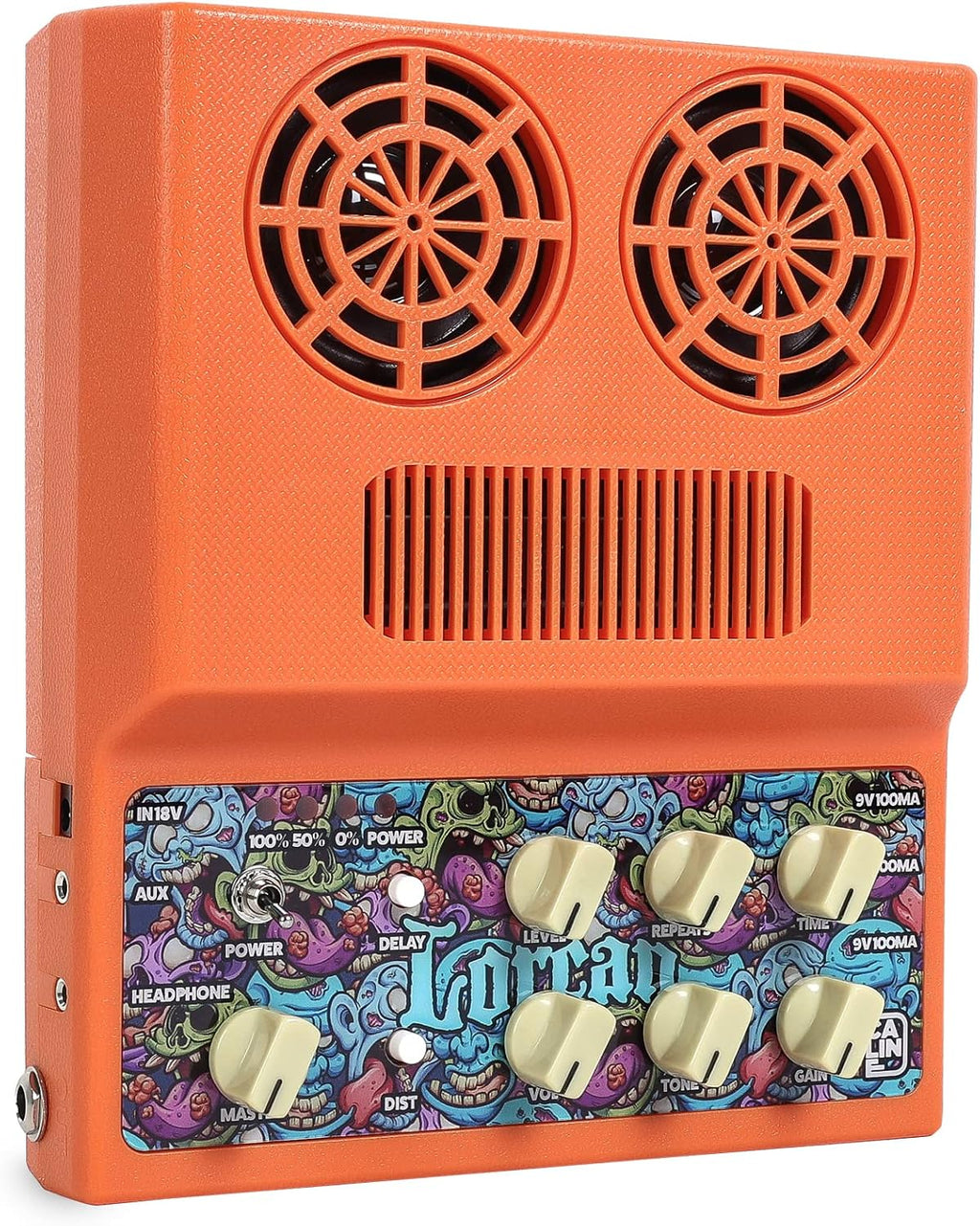 20W Electric Guitar Amp Rechargeable Mini Amplifer Combo for Desktop Practice with Distortion, Delay, Aux in and