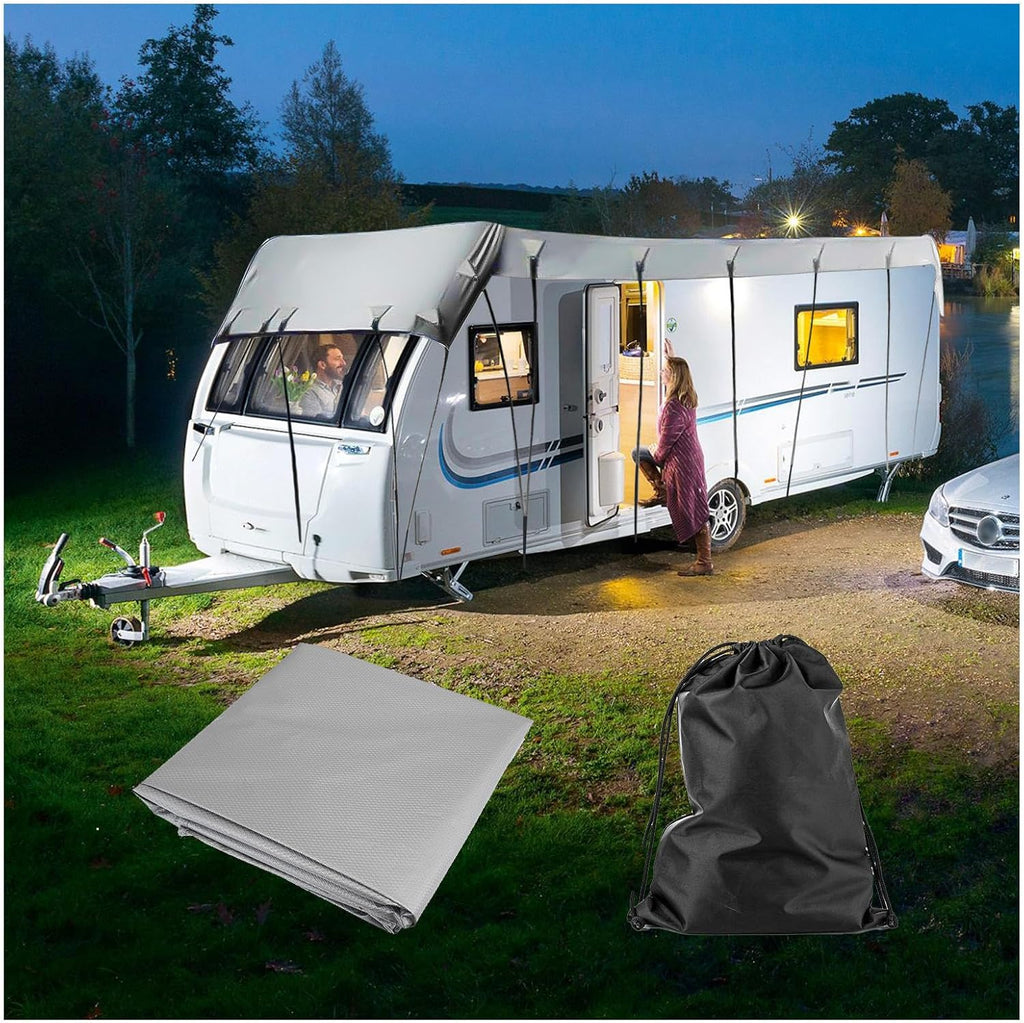 Rv Cover 210D Oxford Cloth Travel Trailer RV Cover Wind, Rain and Snow Proof Waterproof Travel Trailer Cover Class C