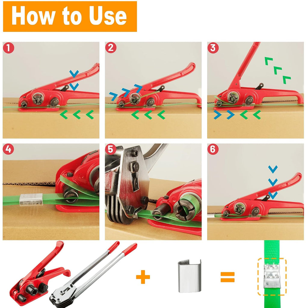 Heavy Duty Poly Strapping Tensioner & Cutter Manual Banding Tools, Banding Tensioner Cutter Cord Strapping Machine
