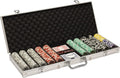 14 Gram 500 Count Poker Set - The Ultimate - 14G Clay Composite Chips with Aluminum Case, Playing Cards, Dealer