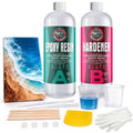 Crystal Clear Epoxy Resin Kit 32oz, Self-Leveling, Ultra-Glossy, Bubble Free, UV & Moisture Resistant Resin Kit for