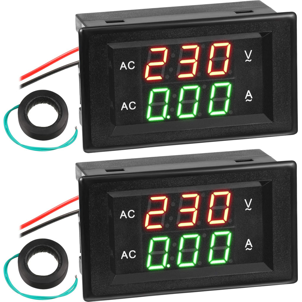 Frienda AC Amp Meter 500v 200a, Digital Dual Display, 2 Pieces
