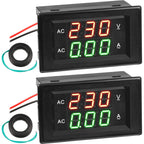 Frienda AC Amp Meter 500v 200a, Digital Dual Display, 2 Pieces