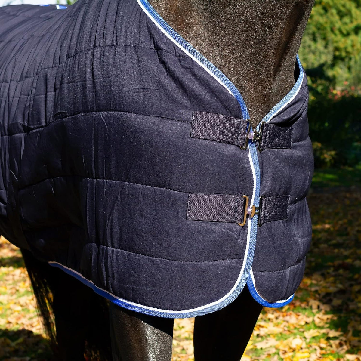 Glasgow Anti-Slip Stable Horse Blanket (100g Fill) - Dark Blue - 75 in