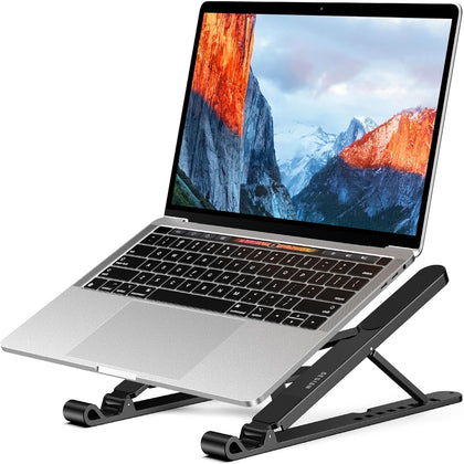 LS01 Pro Ergonomic Laptop Stand, Plastic Laptop Riser, Portable and Adjustable Notebook Computer Holder Compatible