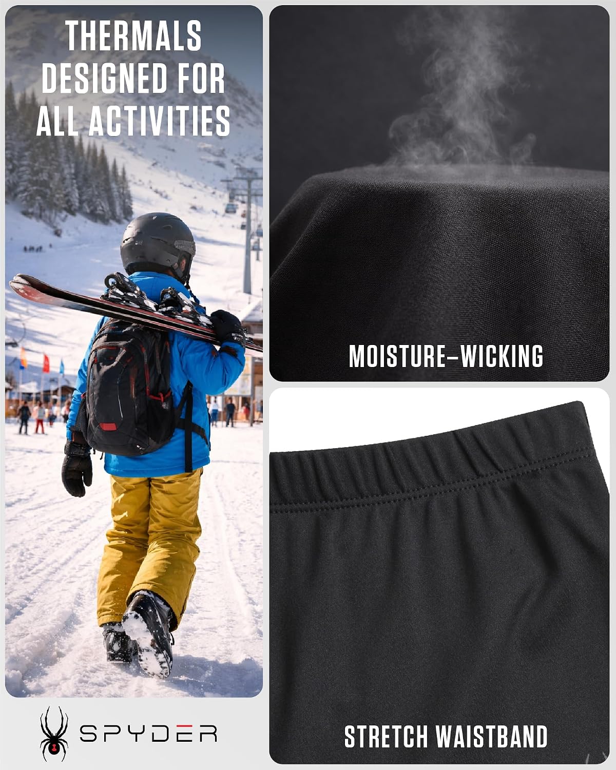 Kids Thermal Underwear Set - 2-Piece Moisture Wicking Stretch Soft | Soft Stretch Base Layer, Warm Breathable Comfort