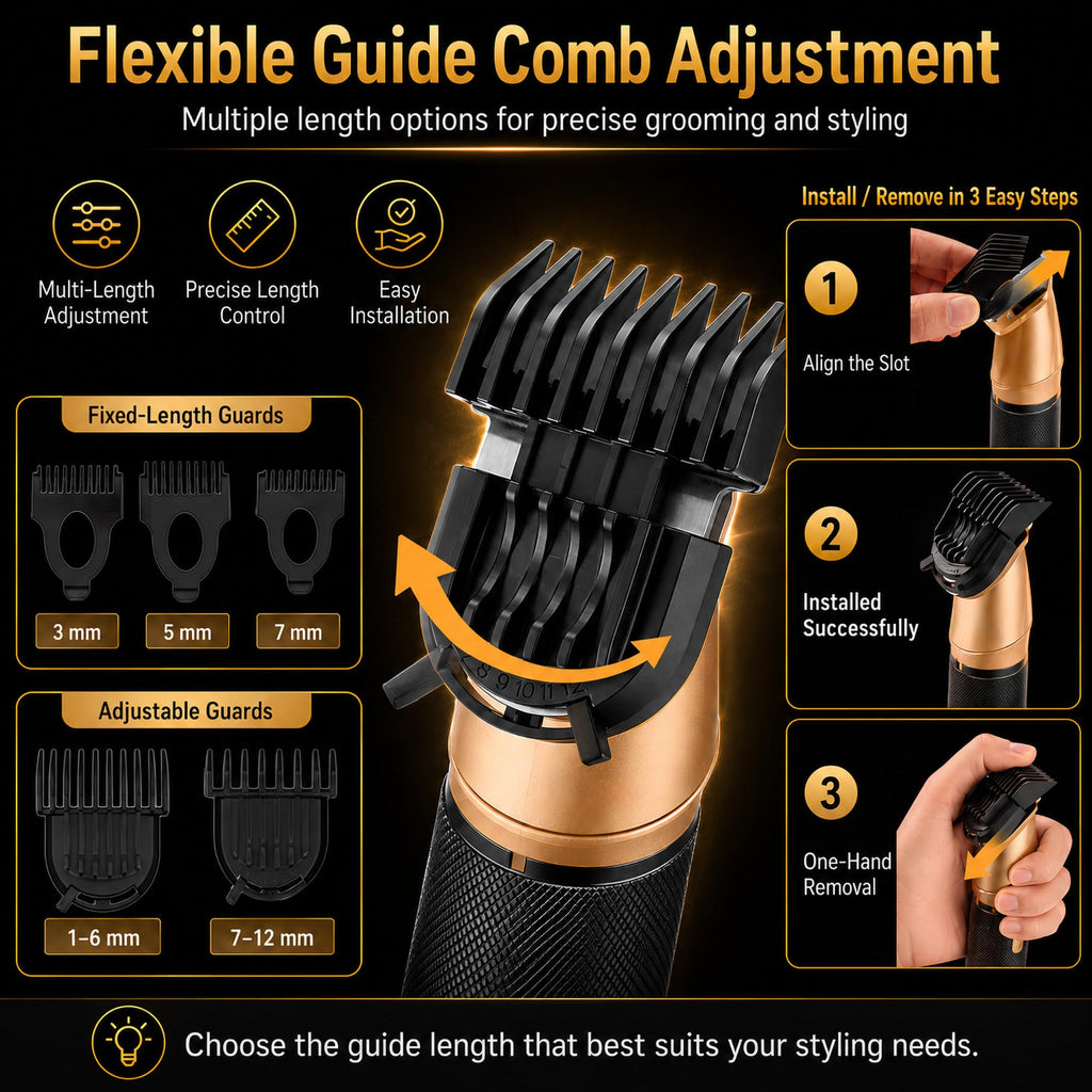 6-in-1 Beard Trimmer for Men with Charging Dock