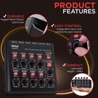 8-Channel Bluetooth Mini Line Mixer with USB Audio Interface - 8 Mono/Stereo Switching Inputs | Ultra-low Noise