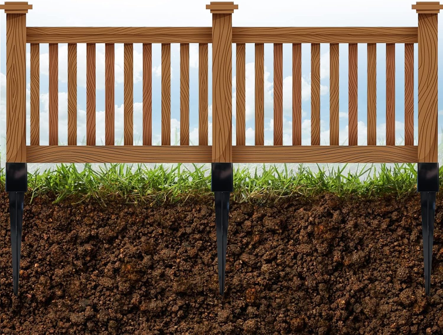 4 Pcs 32 Inch 4"x4" Fence Post Anchor Ground Spike (Fit 3.5"x3.5")