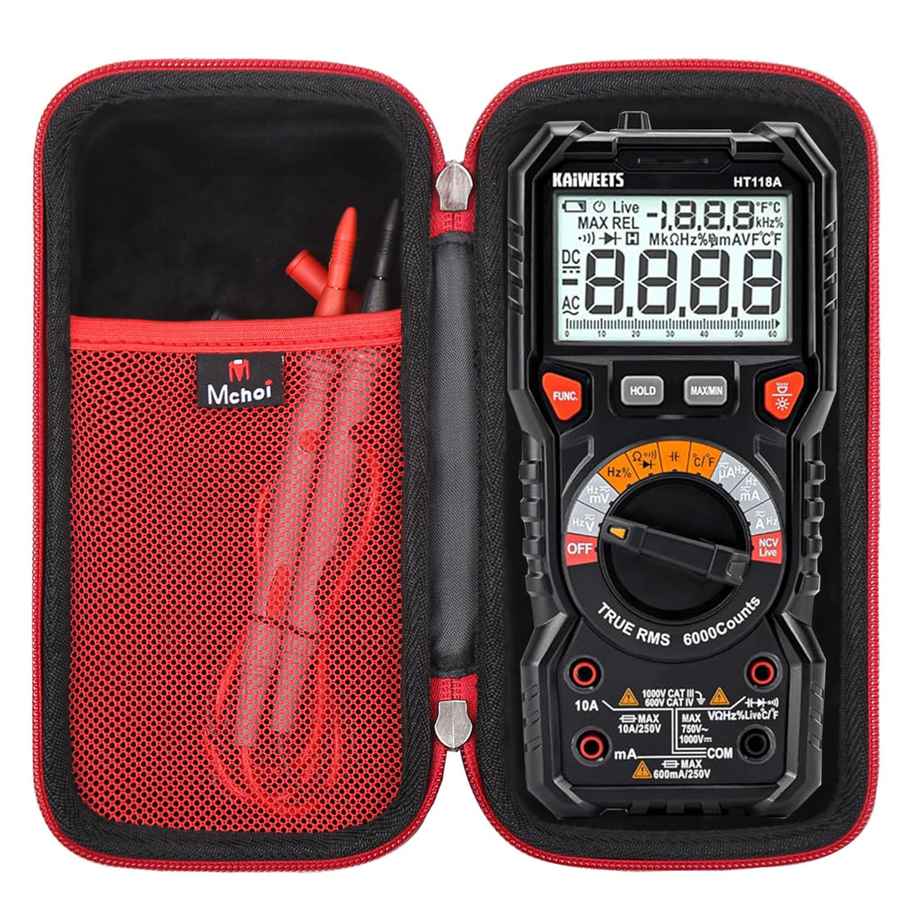 Mchoi Hard EVA Case for KAIWEETS TRMS 6000 Digital Multimeter, Orange