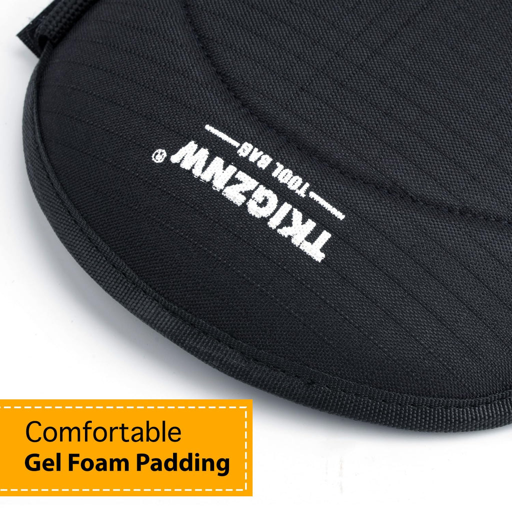Heavy Duty Knee Pads, Professional Work Gear for Man, Black Fabric, Adjustable Straps