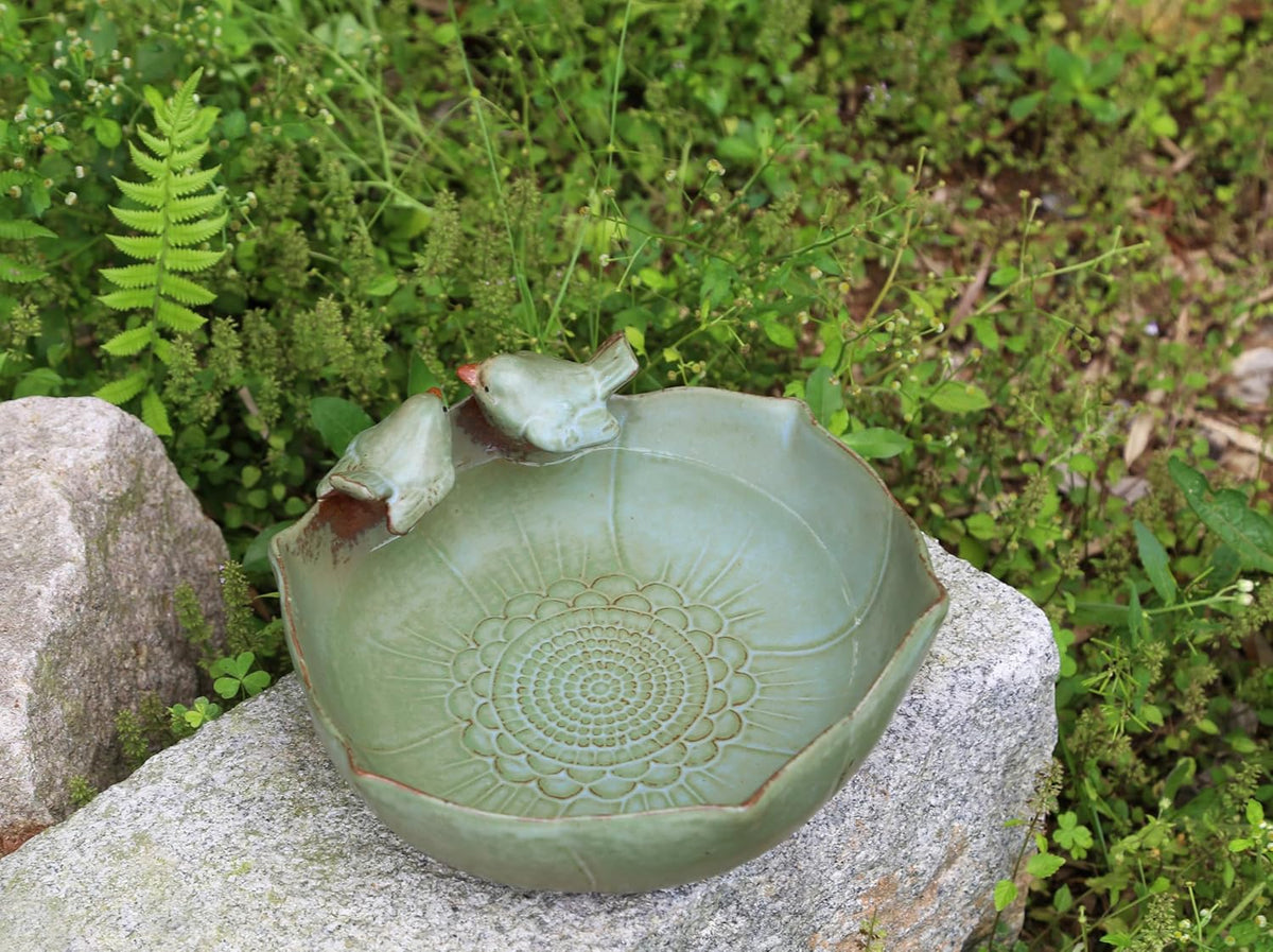 10.1" Solar Powered Bubbler Fountain Bird Bath Bowl for Outdoors