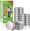 Canning Lids and Rings Regular Mouth, 24Pcs Split Type Metal Mason Jar Lids with Bands for Regular Mouth Ball, Kerr